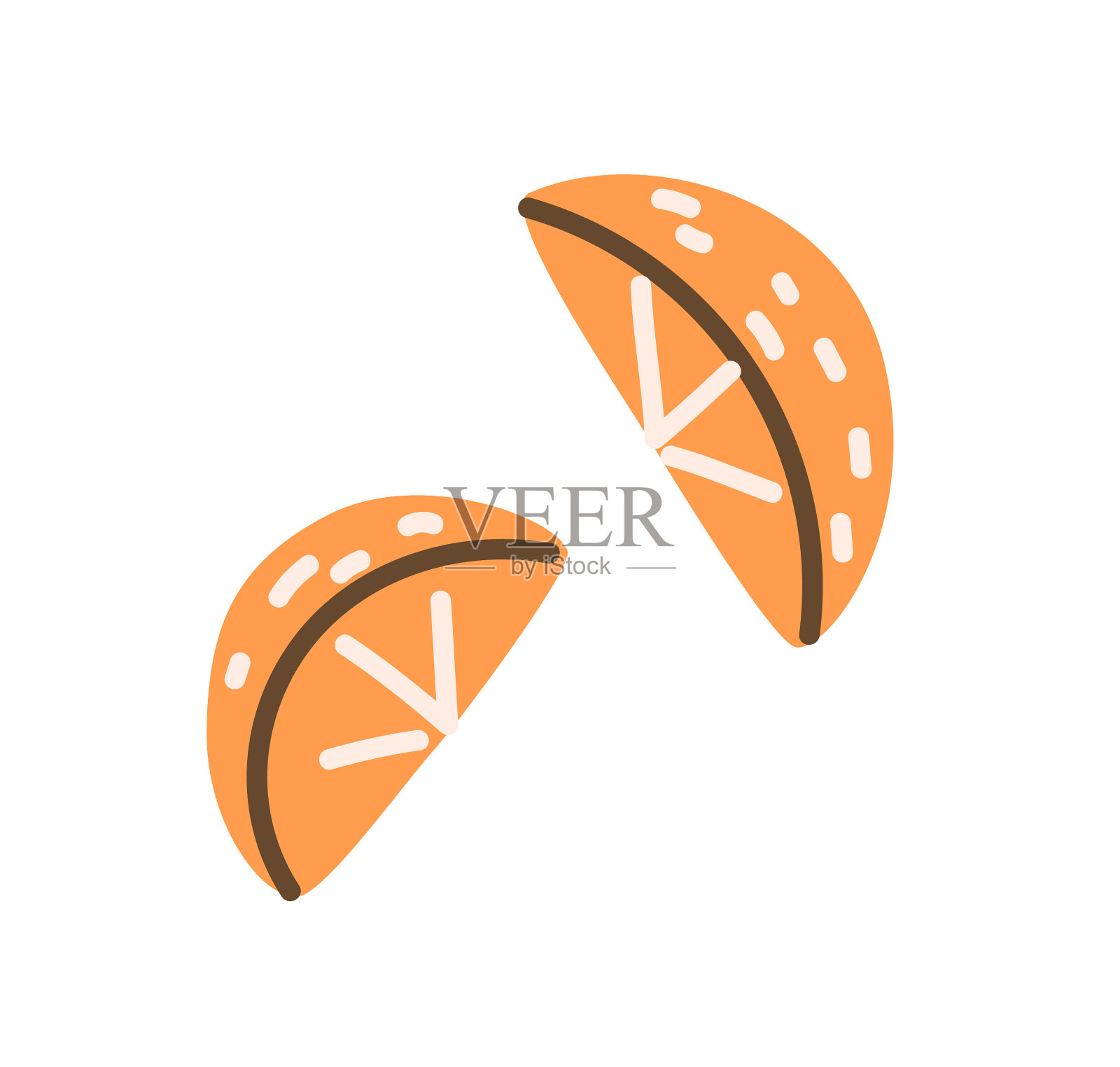 橙子水果切片，甜柑橘部分设计元素图片