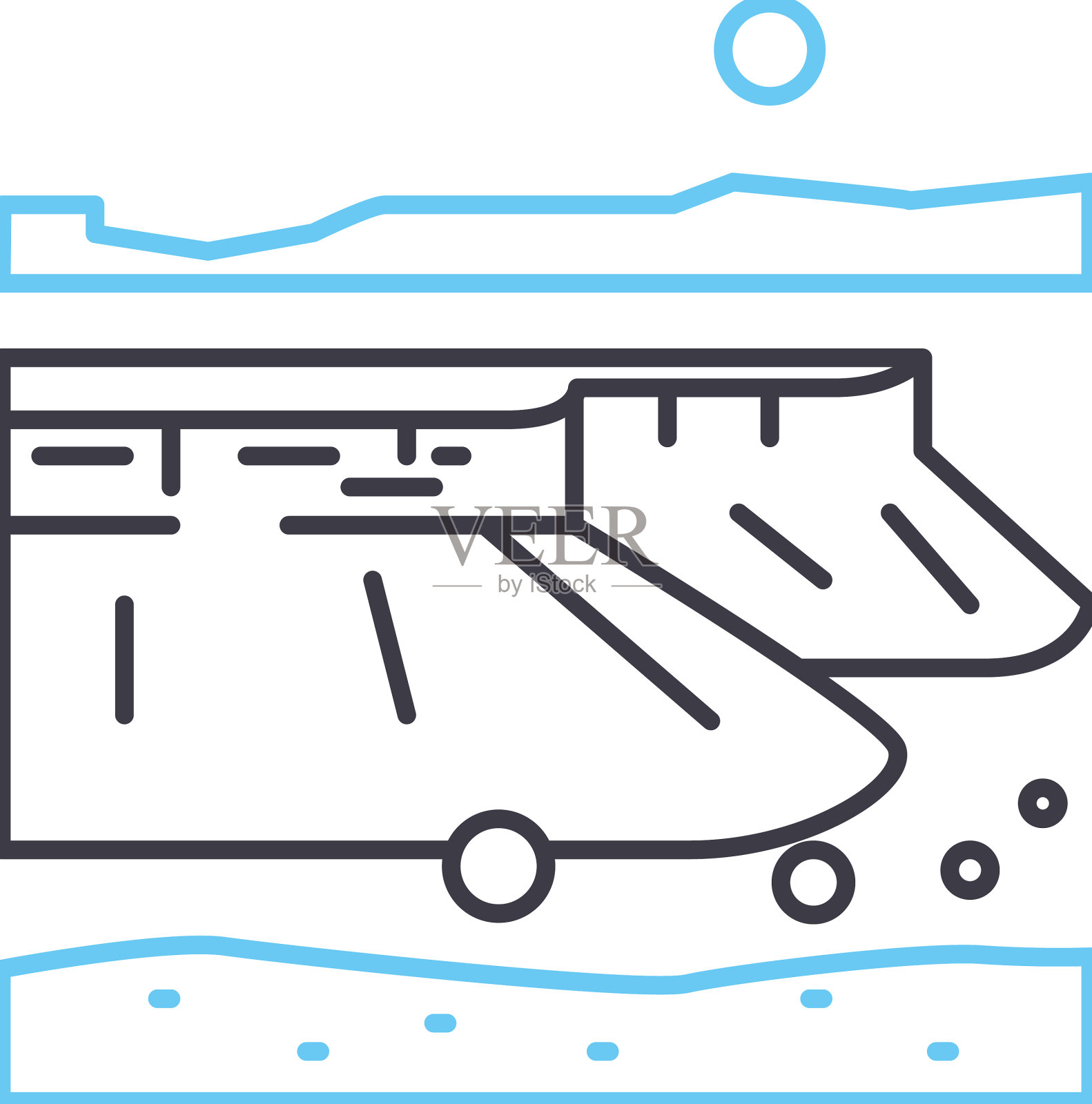 高原线条图标轮廓符号插画图片素材