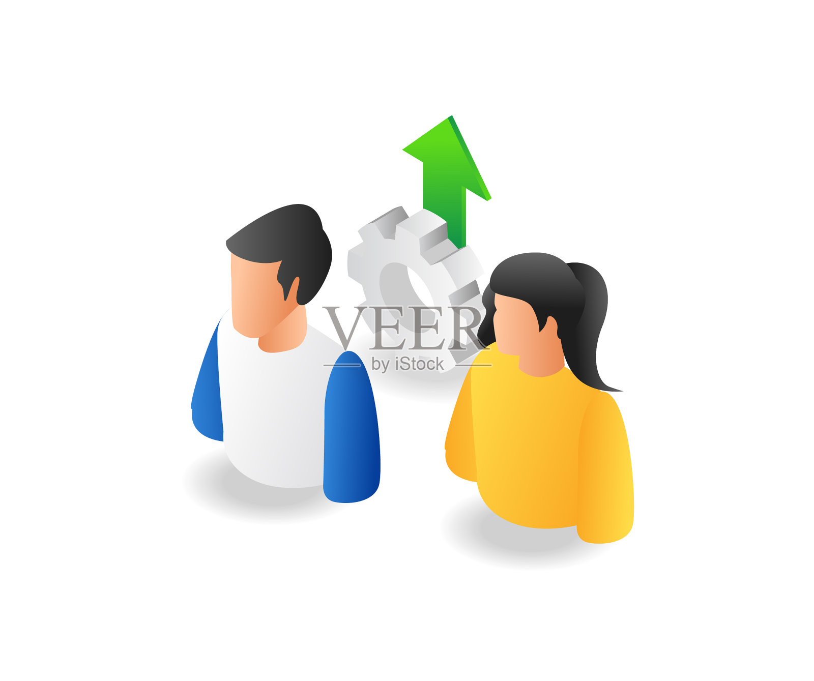 男人和女人带着装备设计元素图片