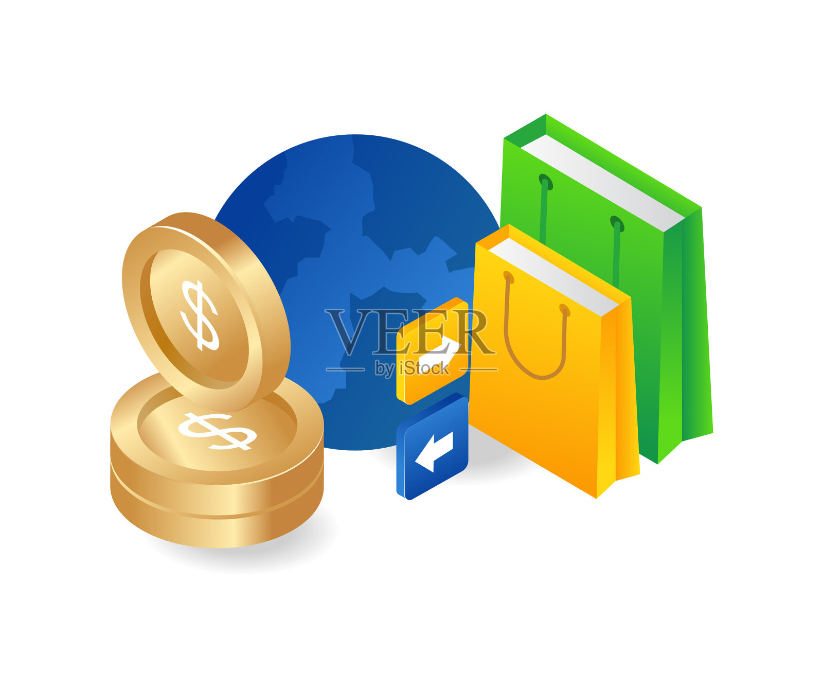 网上购物交易世界设计元素图片