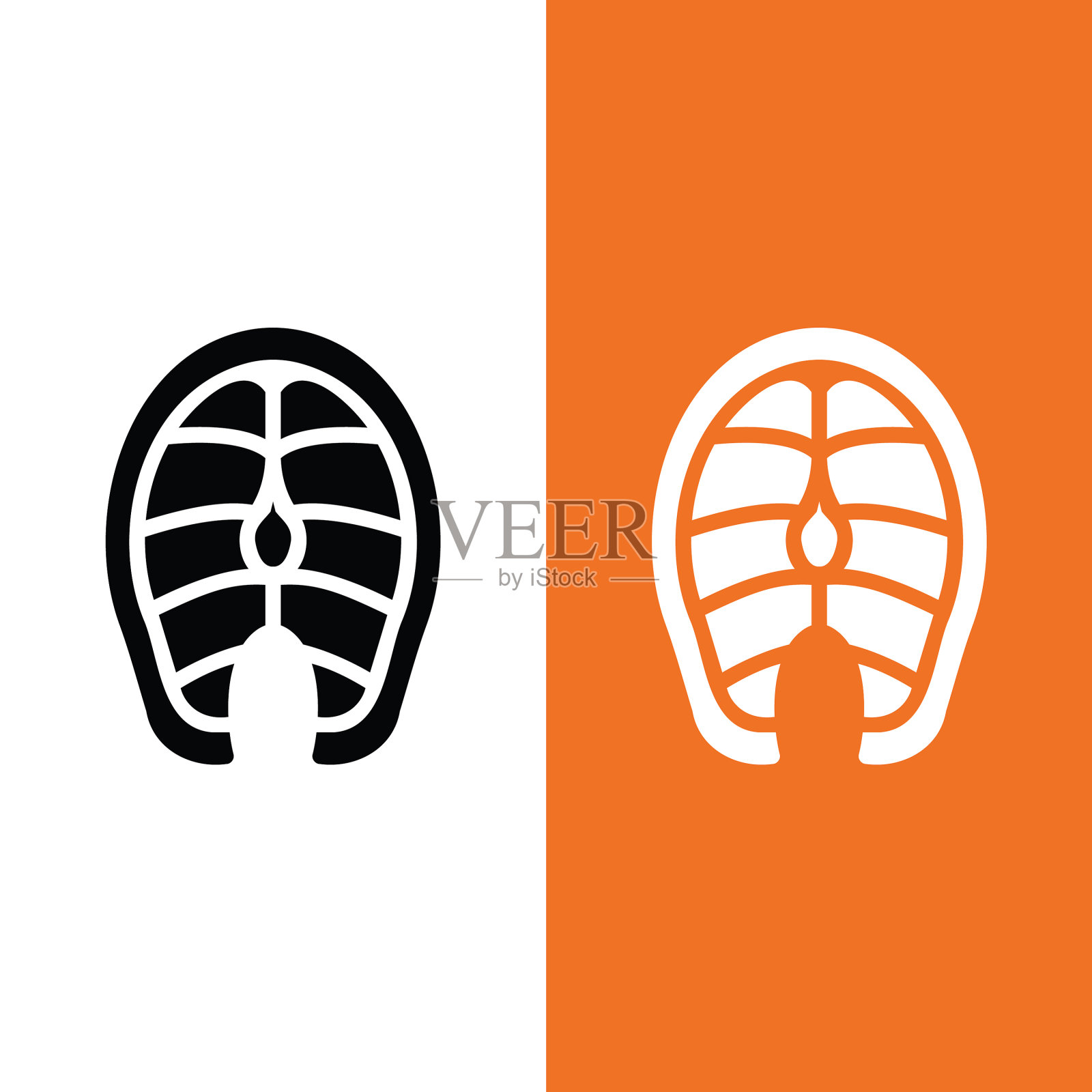 雕文风格的鲑鱼图标标志插画图片素材