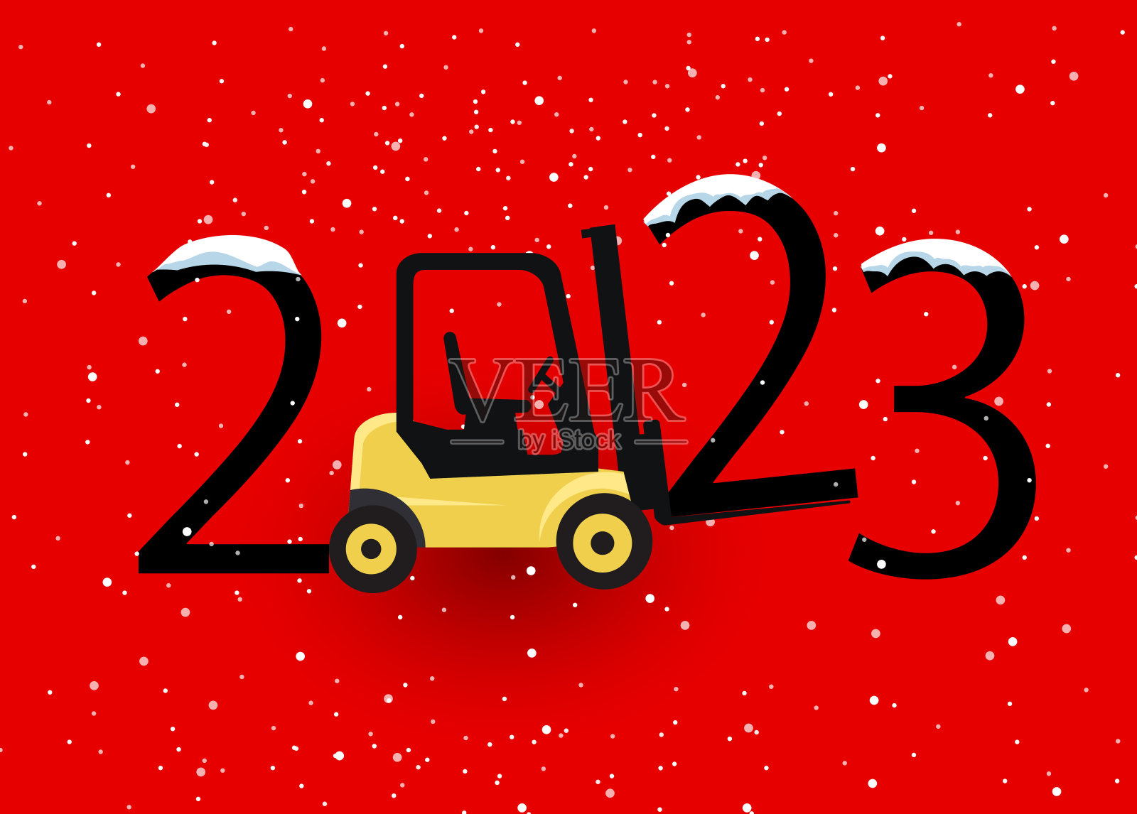 2023黄色叉车插画图片素材