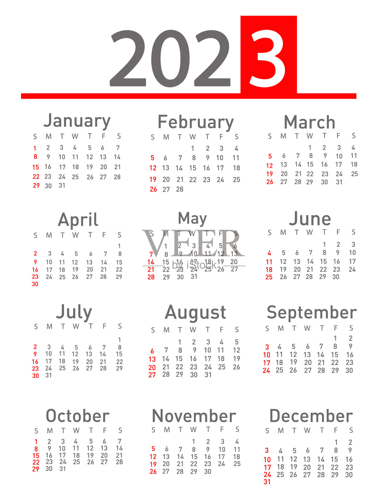 2023矢量日历插图插画图片素材