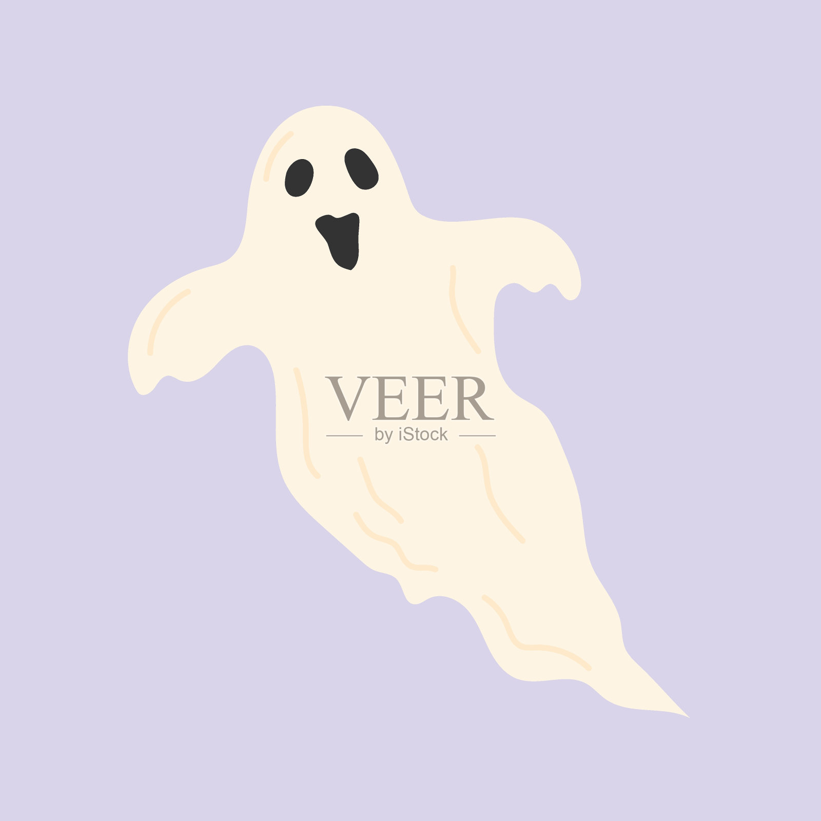 幽灵。万圣节的集合。平面向量插图插画图片素材