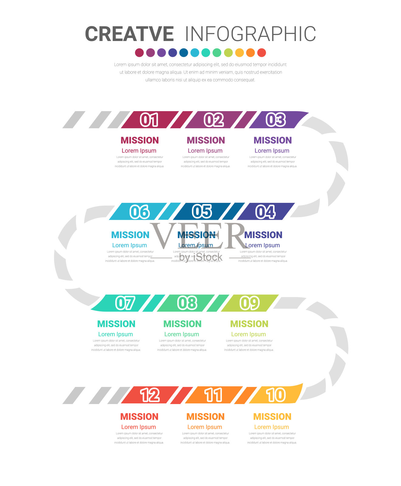 时间轴业务12个月，信息图元素设计。插画图片素材