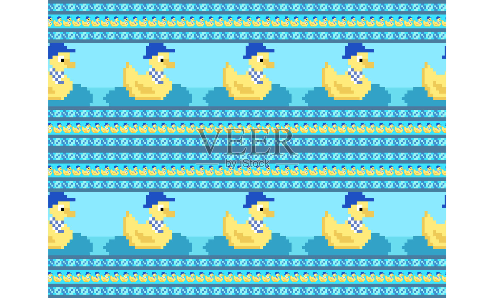 卡通人物鸭无缝图案插画图片素材