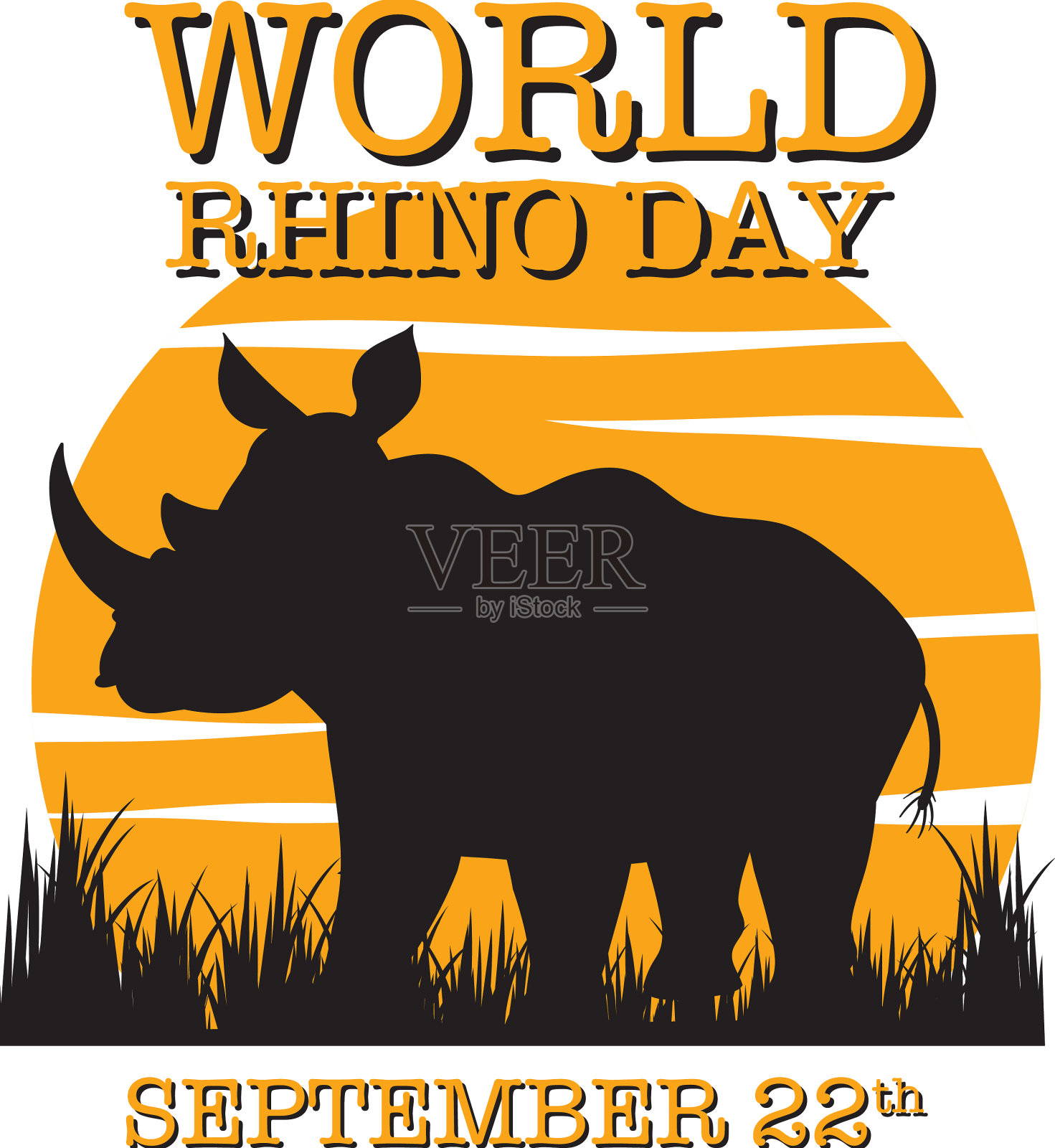9月22日世界犀牛日插画图片素材