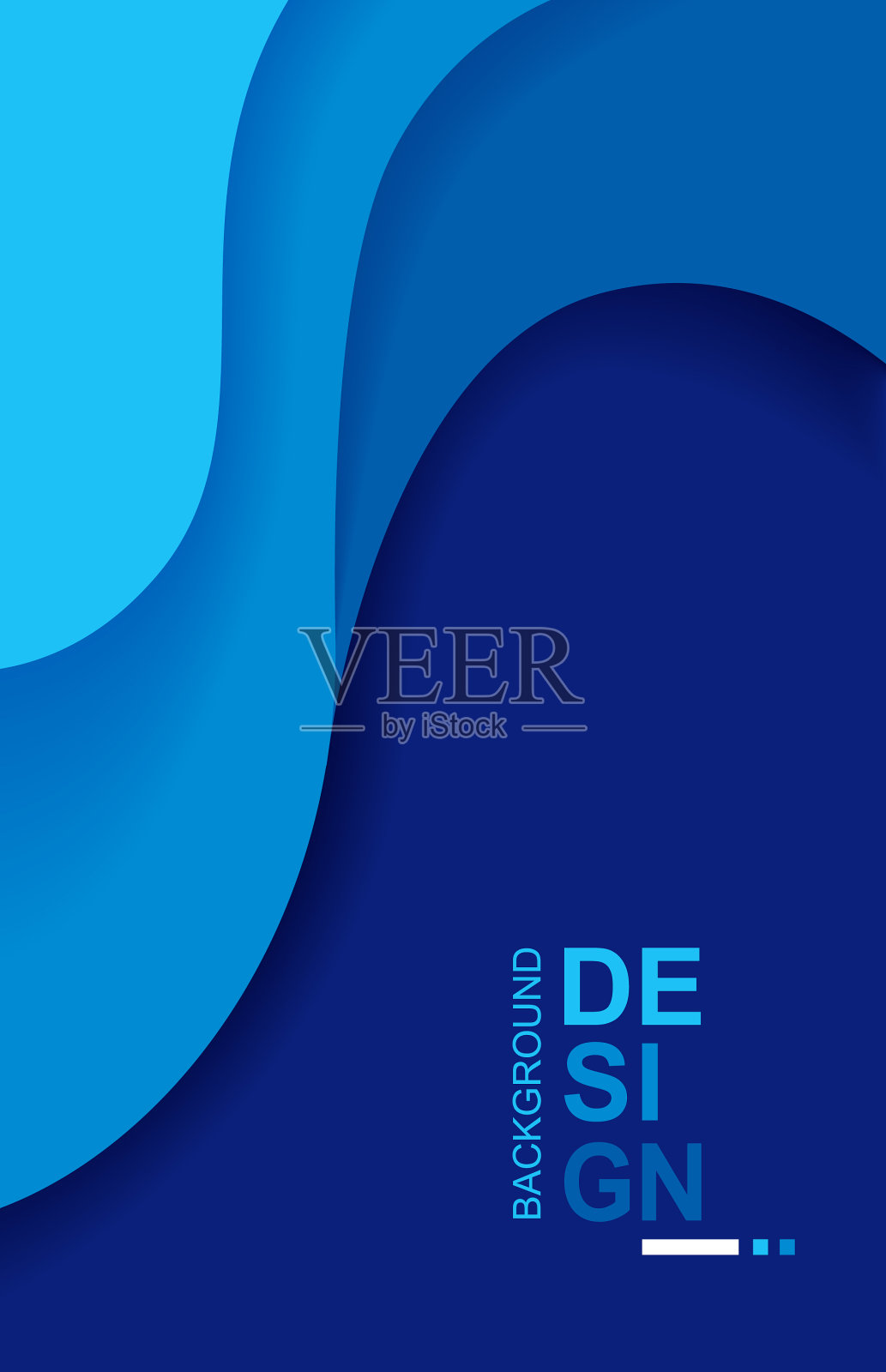 抽象背景与波浪深蓝色纸插画图片素材