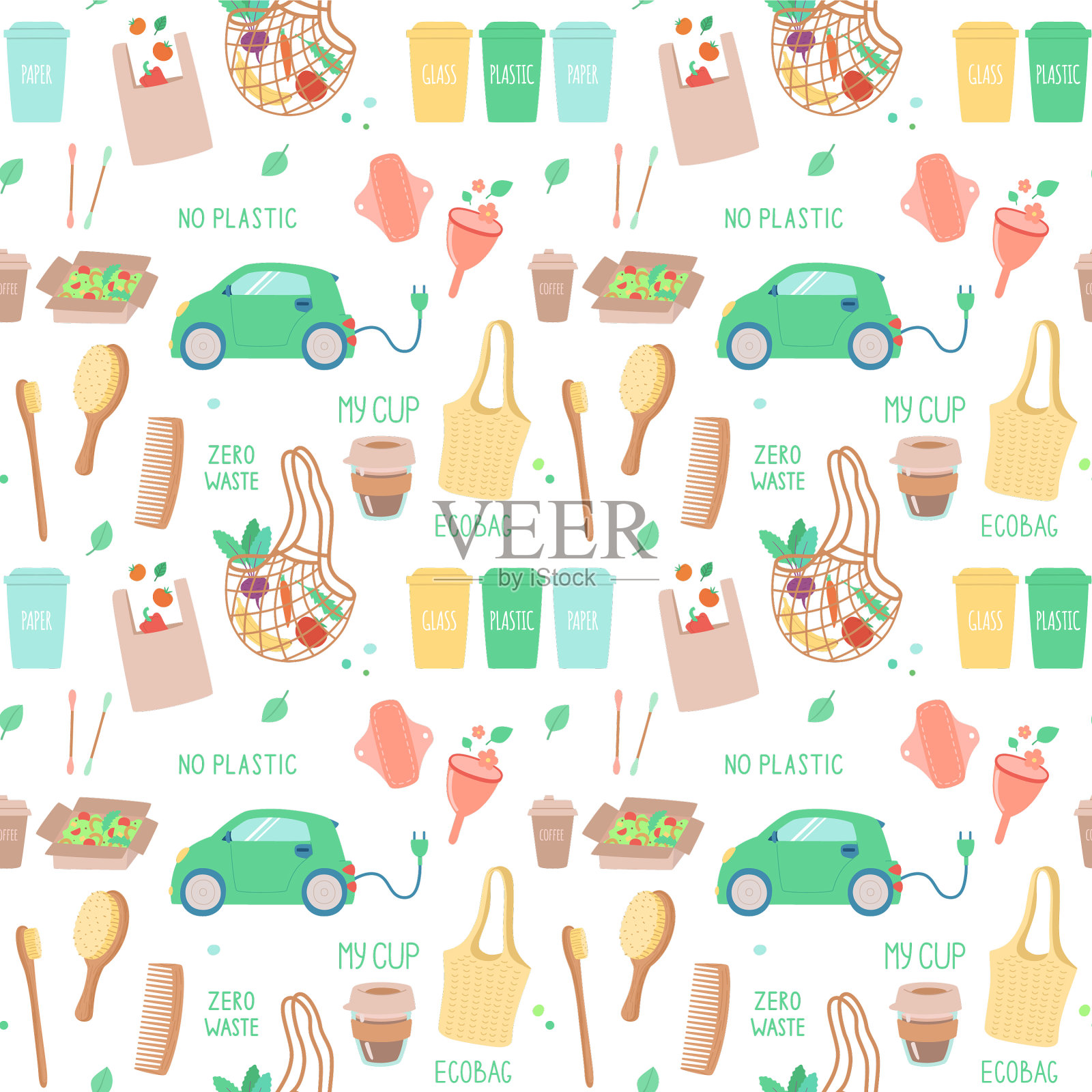 生态零废物的背景概念插画图片素材