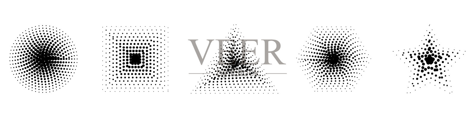 半色调元素半色调形状的集合插画图片素材