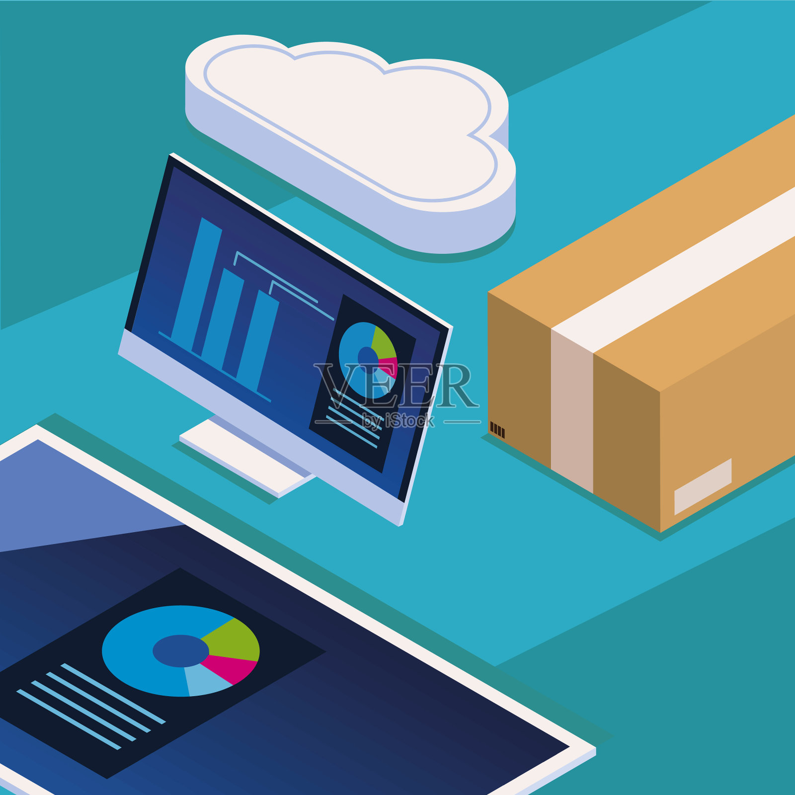 计算机存储技术插画图片素材