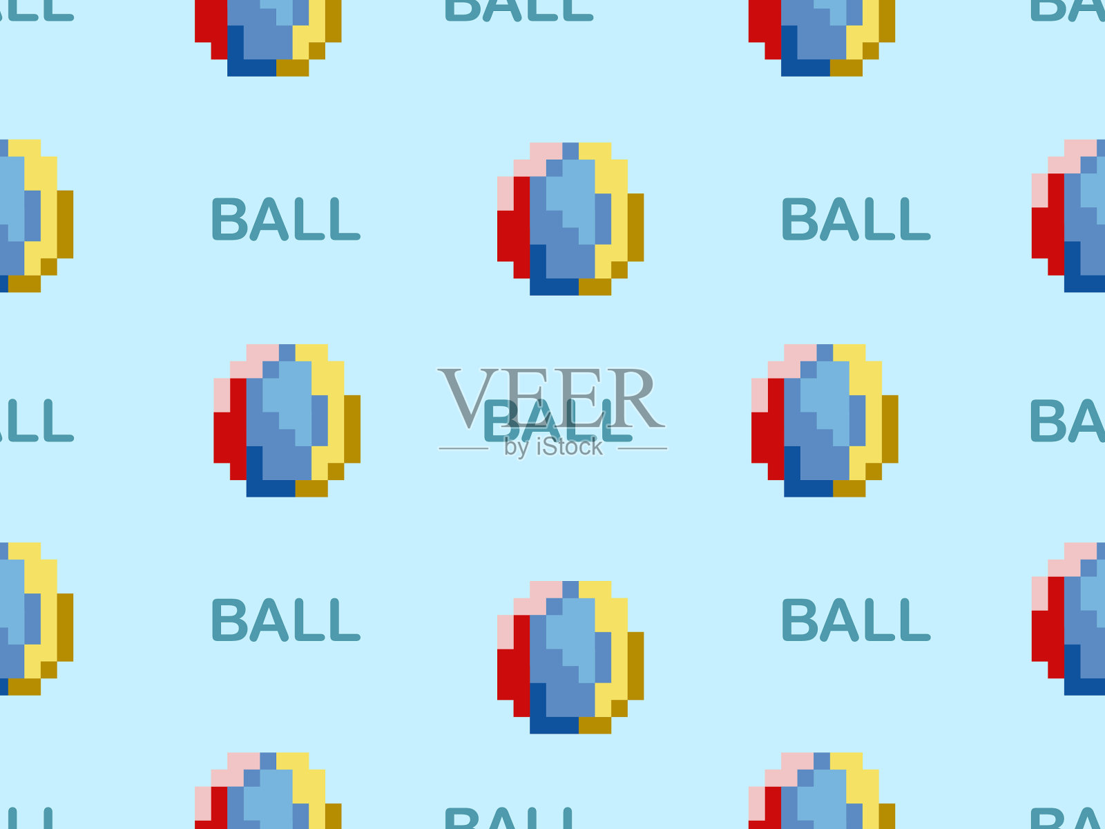 球卡通人物无缝图案插画图片素材