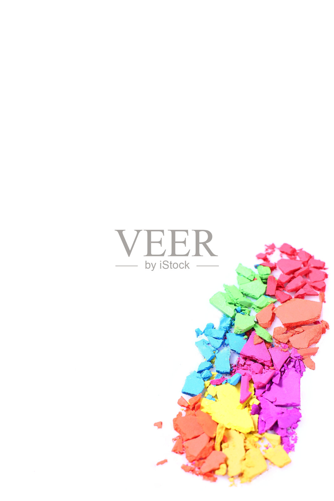 明亮的颜色眼影调色板上的白色照片摄影图片