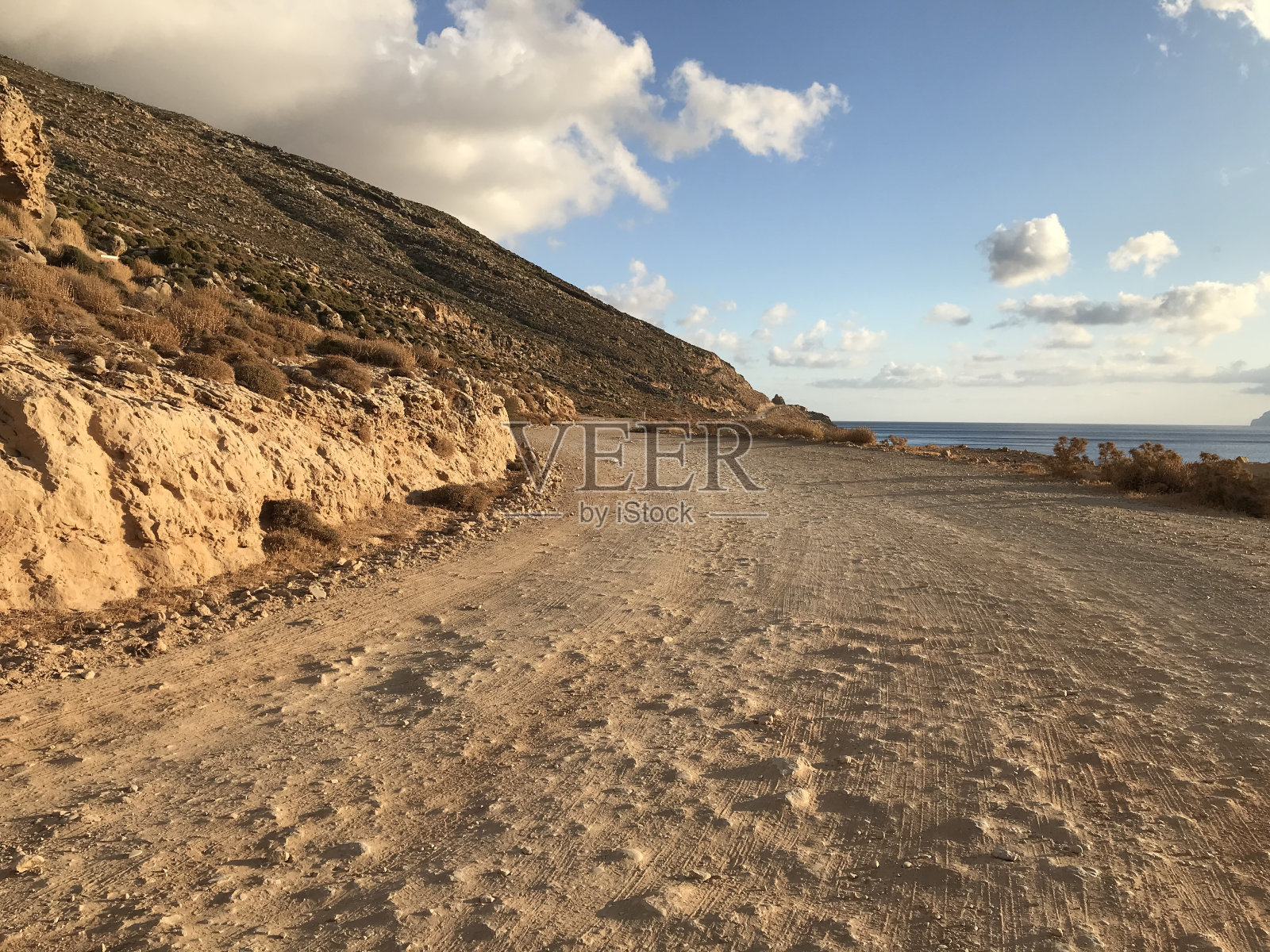 希腊-克里特岛-街道去巴洛斯照片摄影图片