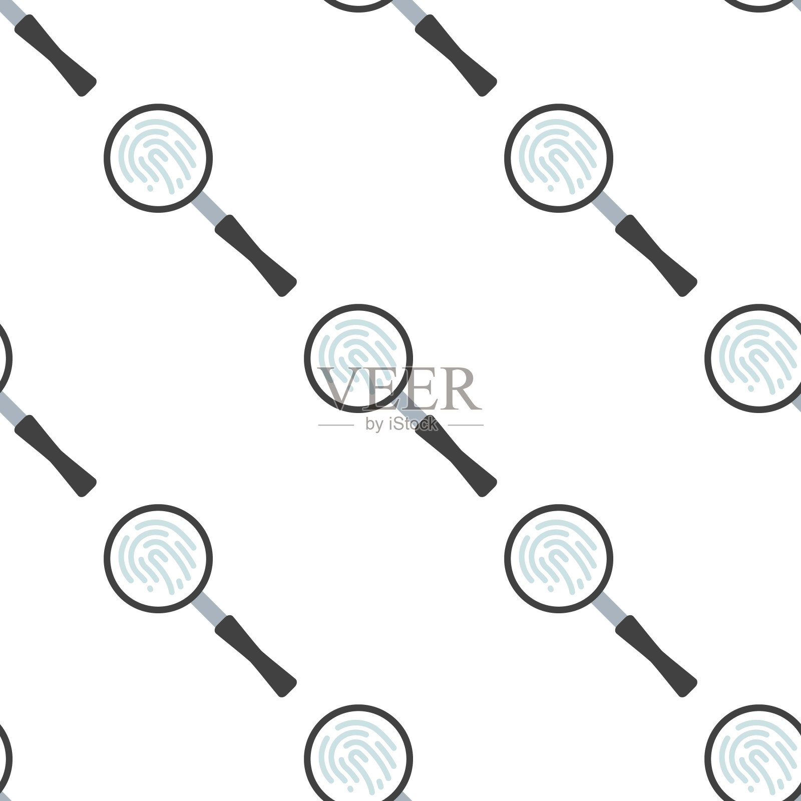 搜索放大镜图标或符号与平面设计。插画图片素材