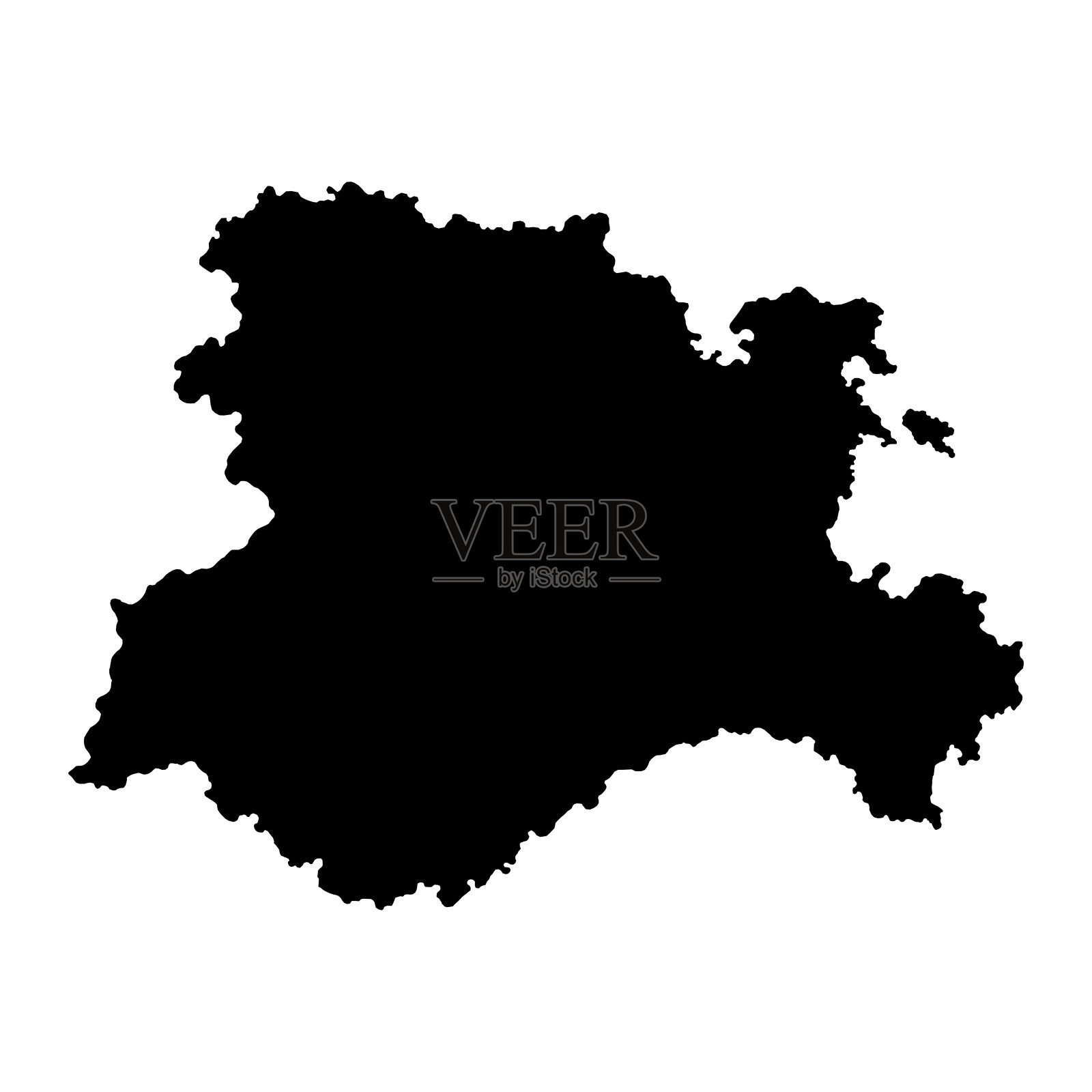 卡斯蒂利亚和莱昂地图，西班牙地区。矢量插图。插画图片素材