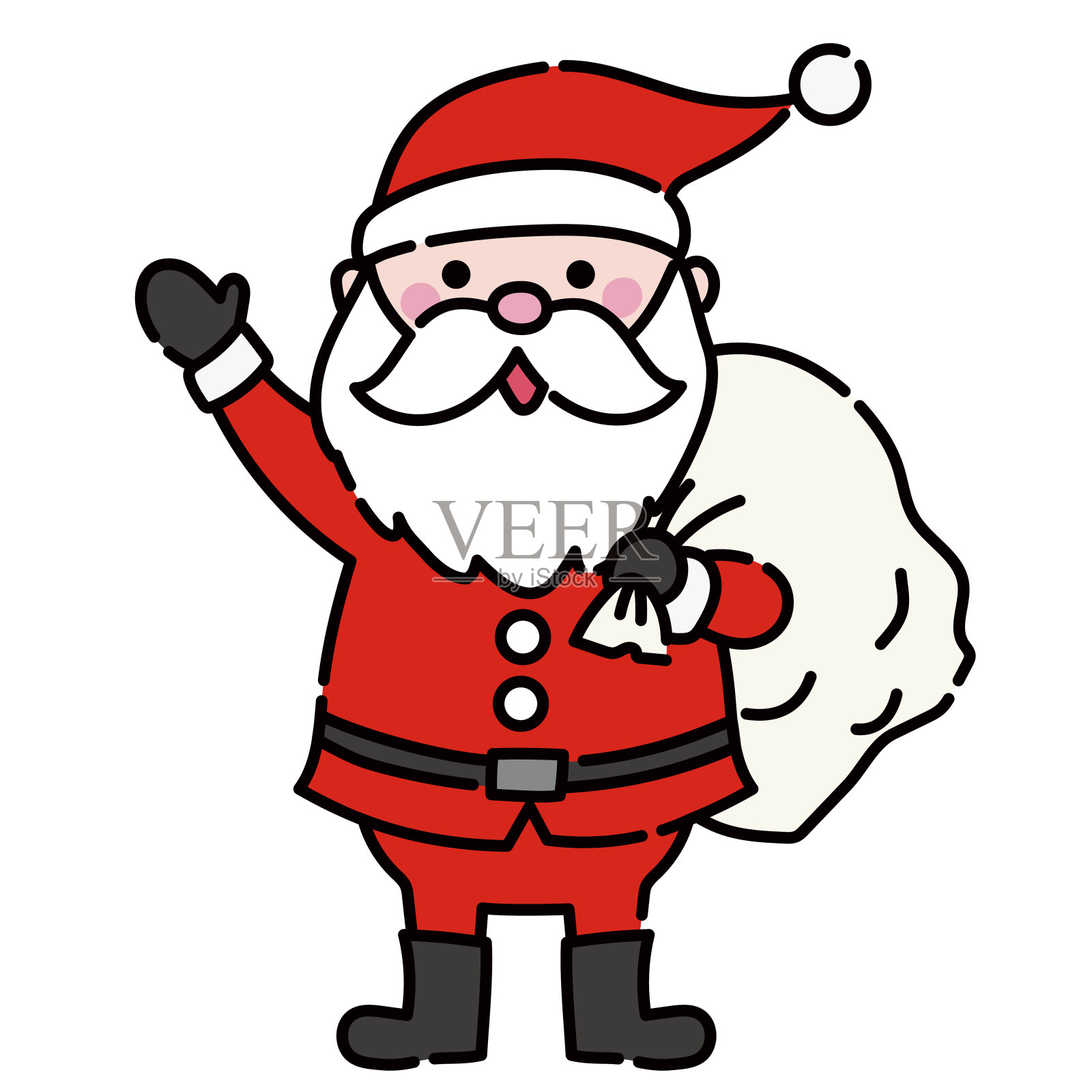 简单可爱的圣诞老人插画插画图片素材