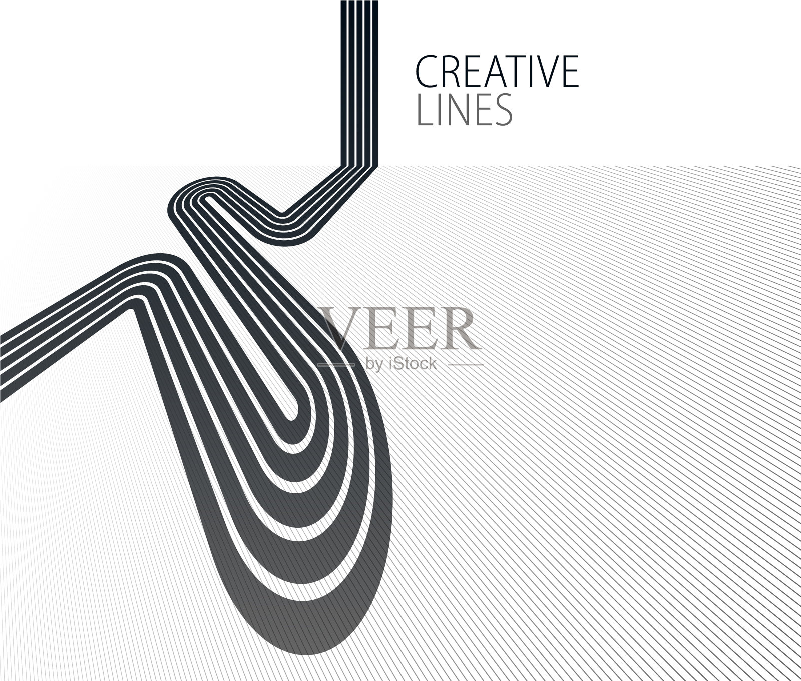 直线构图道路抽象到地平线插画图片素材