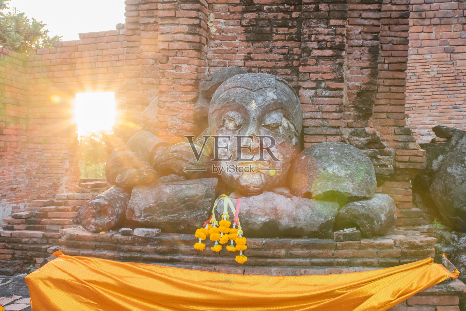 大城府的古老遗迹。照片摄影图片