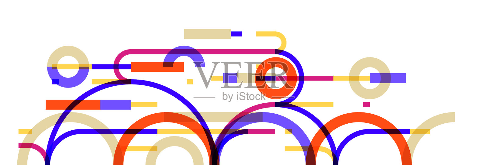 抽象的圆和线背景几何插画图片素材