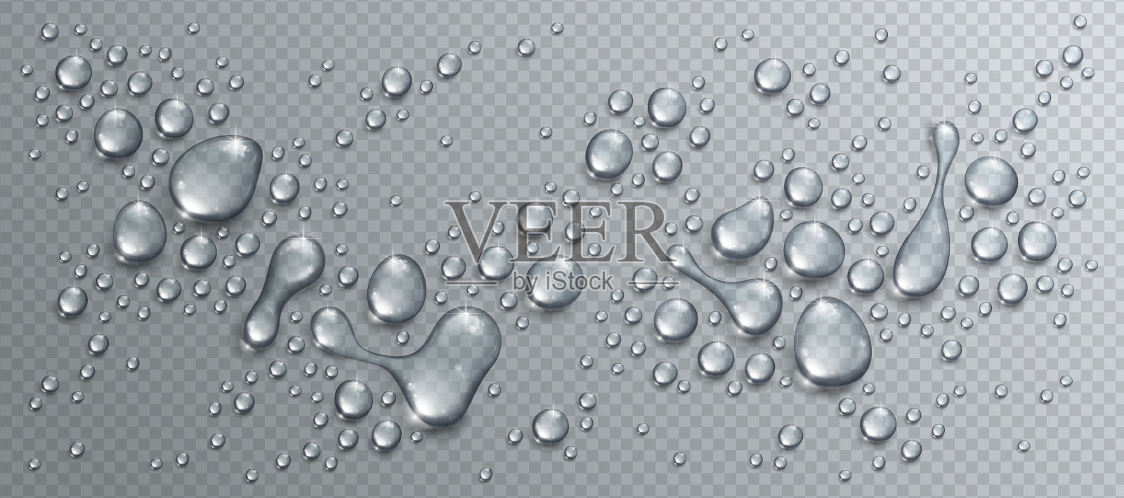 水雨滴或凝结在阵雨中插画图片素材