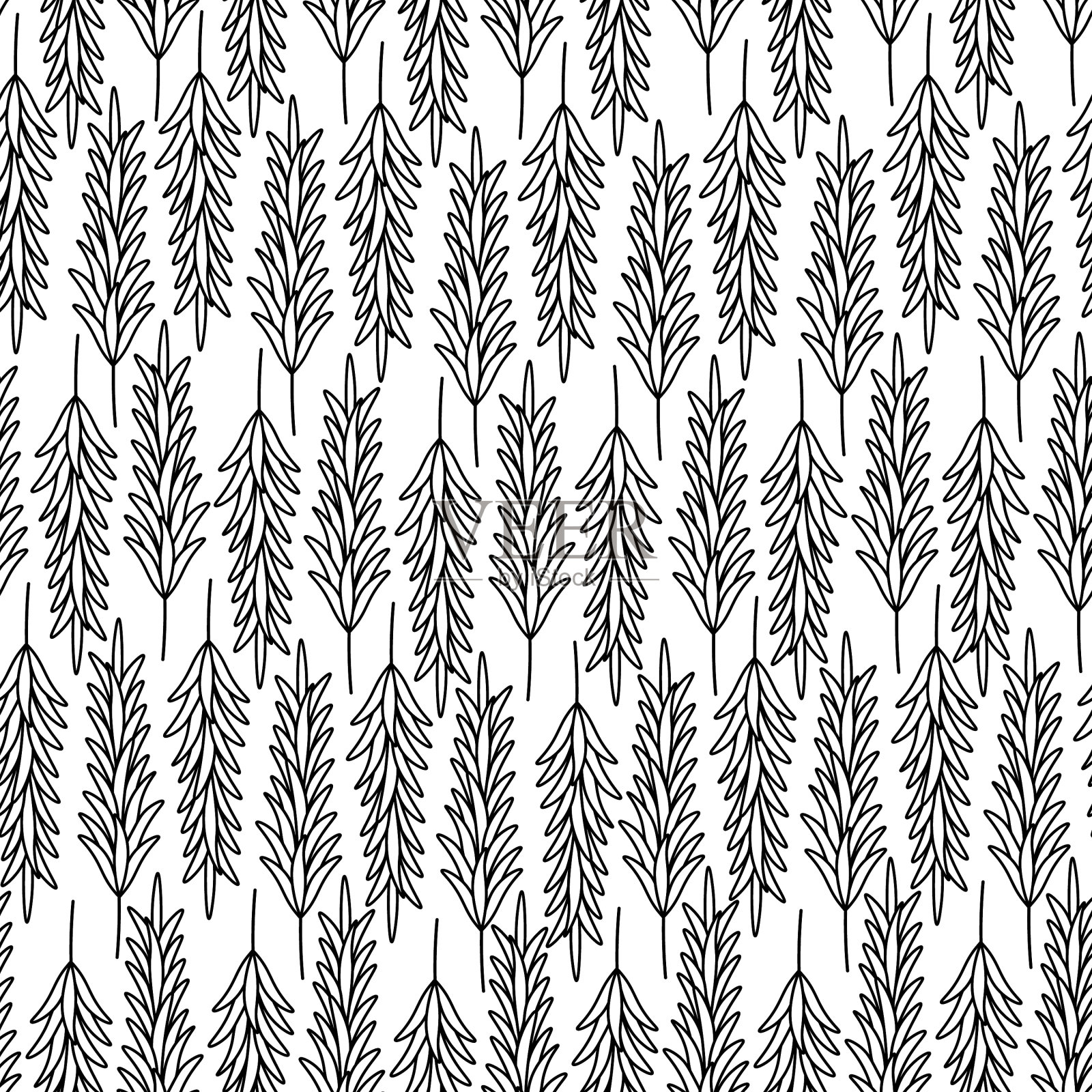 迷迭香无缝碎花插画图片素材