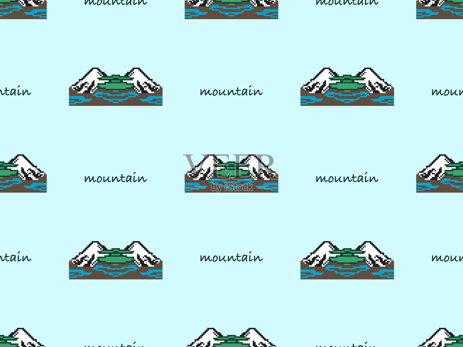 山卡通人物图案无缝衔接插画图片素材