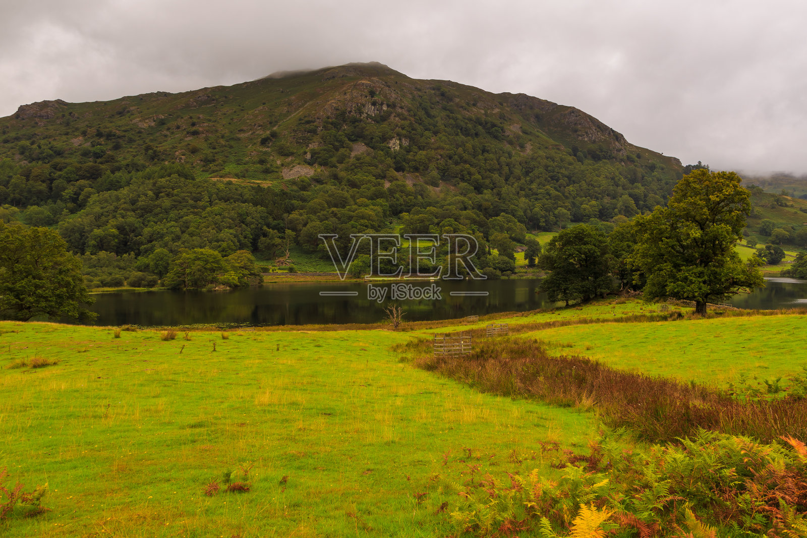 英国坎布里亚郡的Rydal水域。照片摄影图片