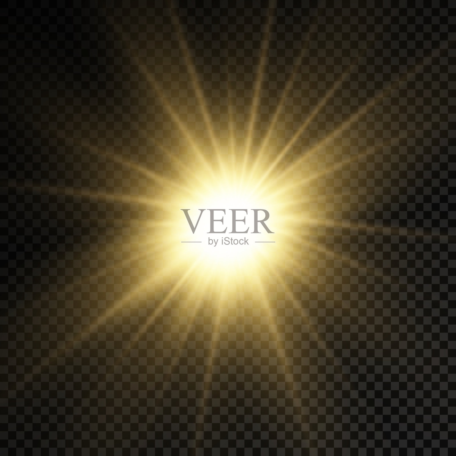 发光明亮的光星星黄色的太阳射线阳光插画图片素材