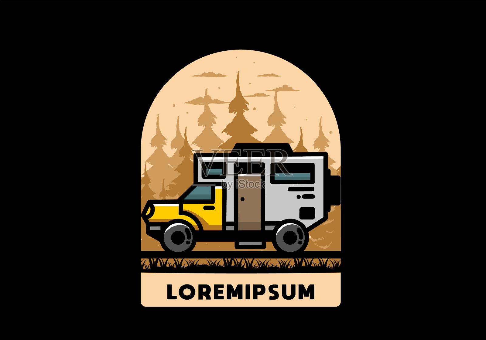 大型越野车设计插画图片素材