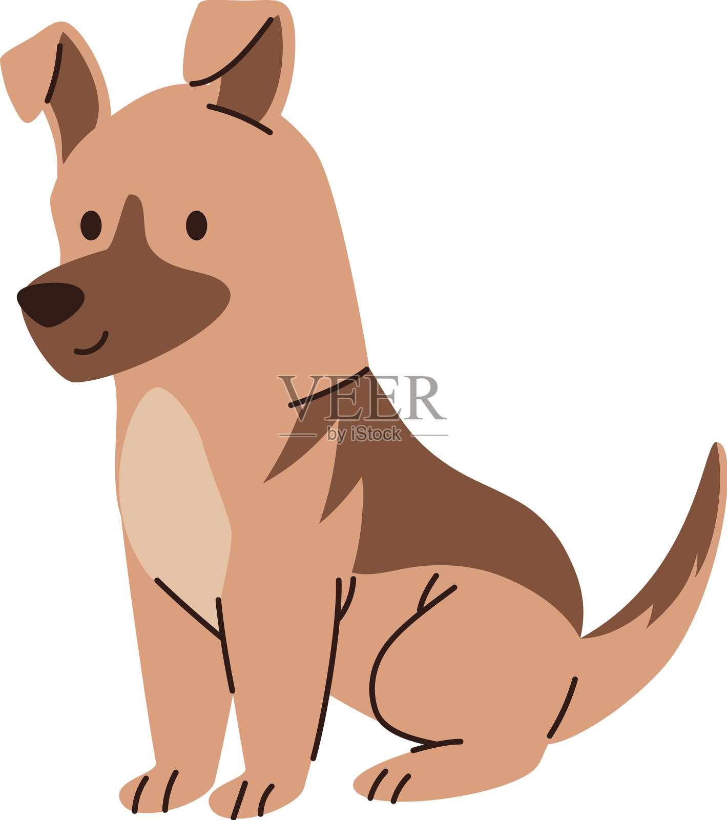 可爱的小狗坐着设计元素图片