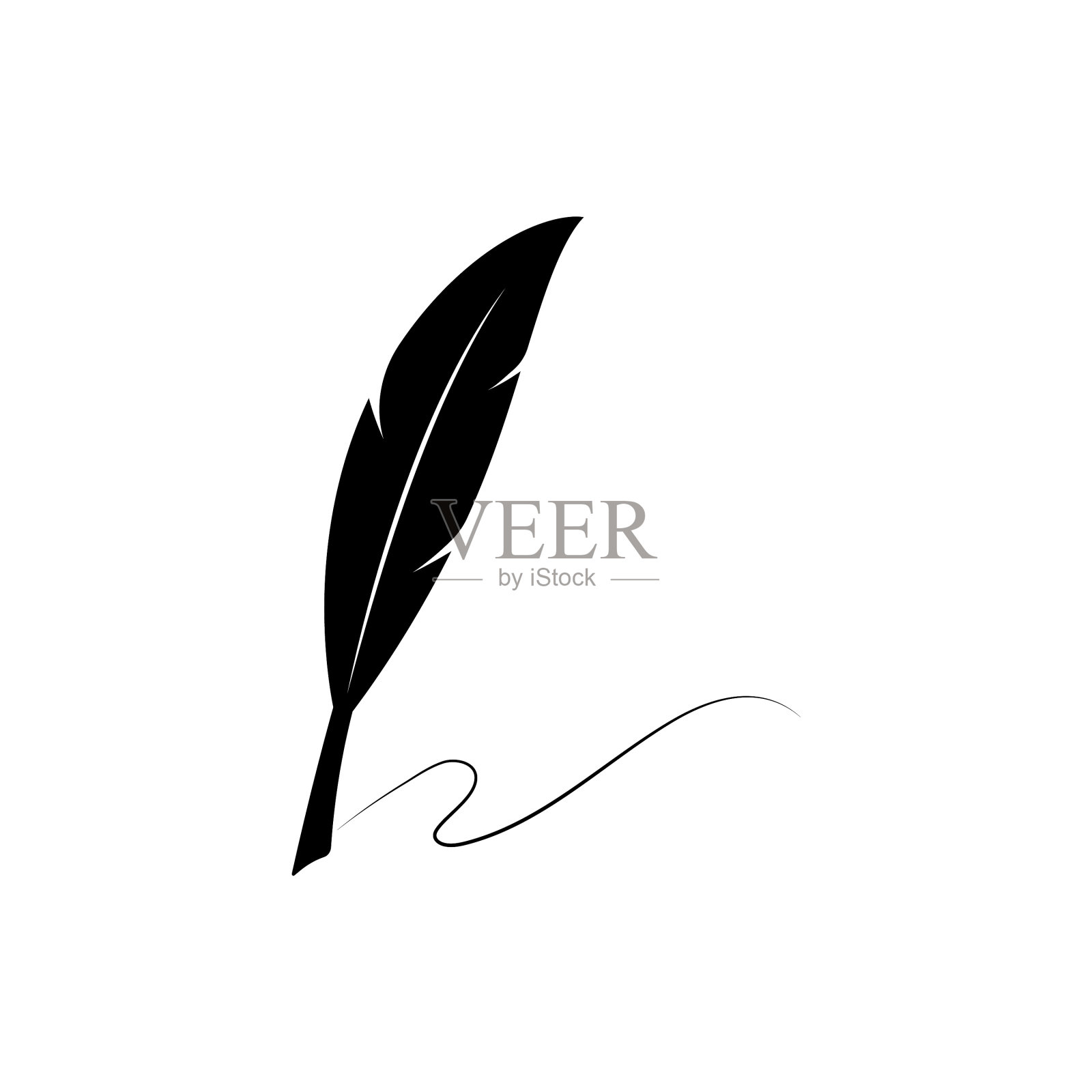 羽毛笔插画图片素材