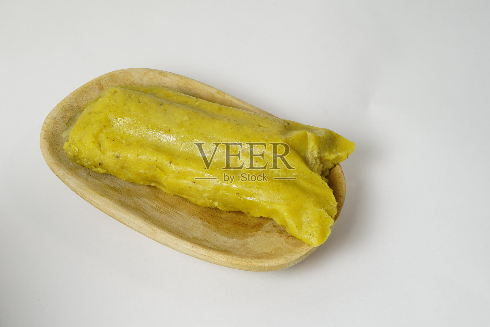 哥伦比亚玉米粉蒸肉配蒸芭蕉叶照片摄影图片