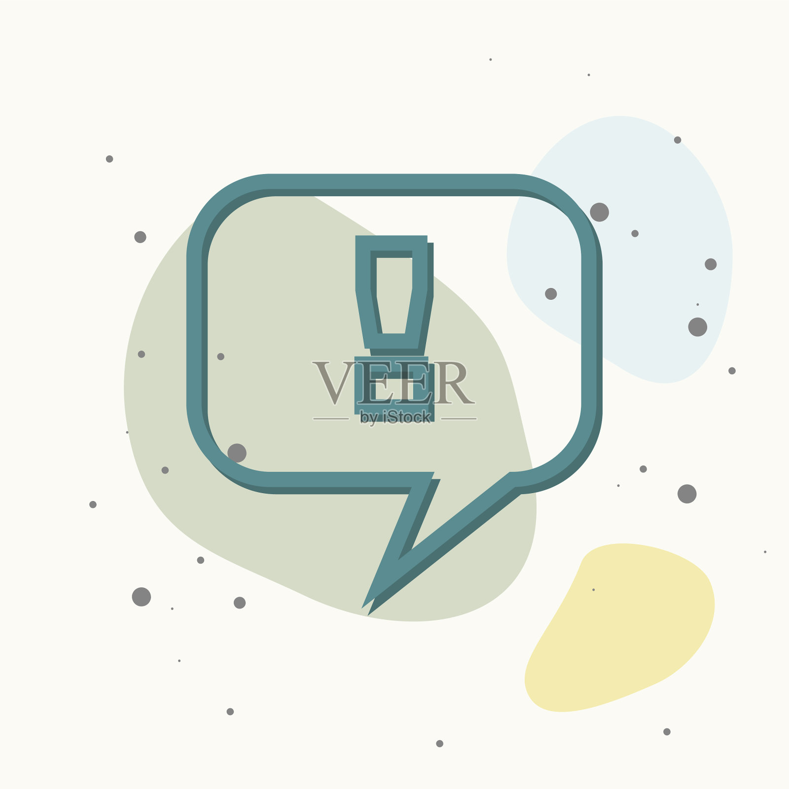 菱形标点符号中的图标感叹号插画图片素材