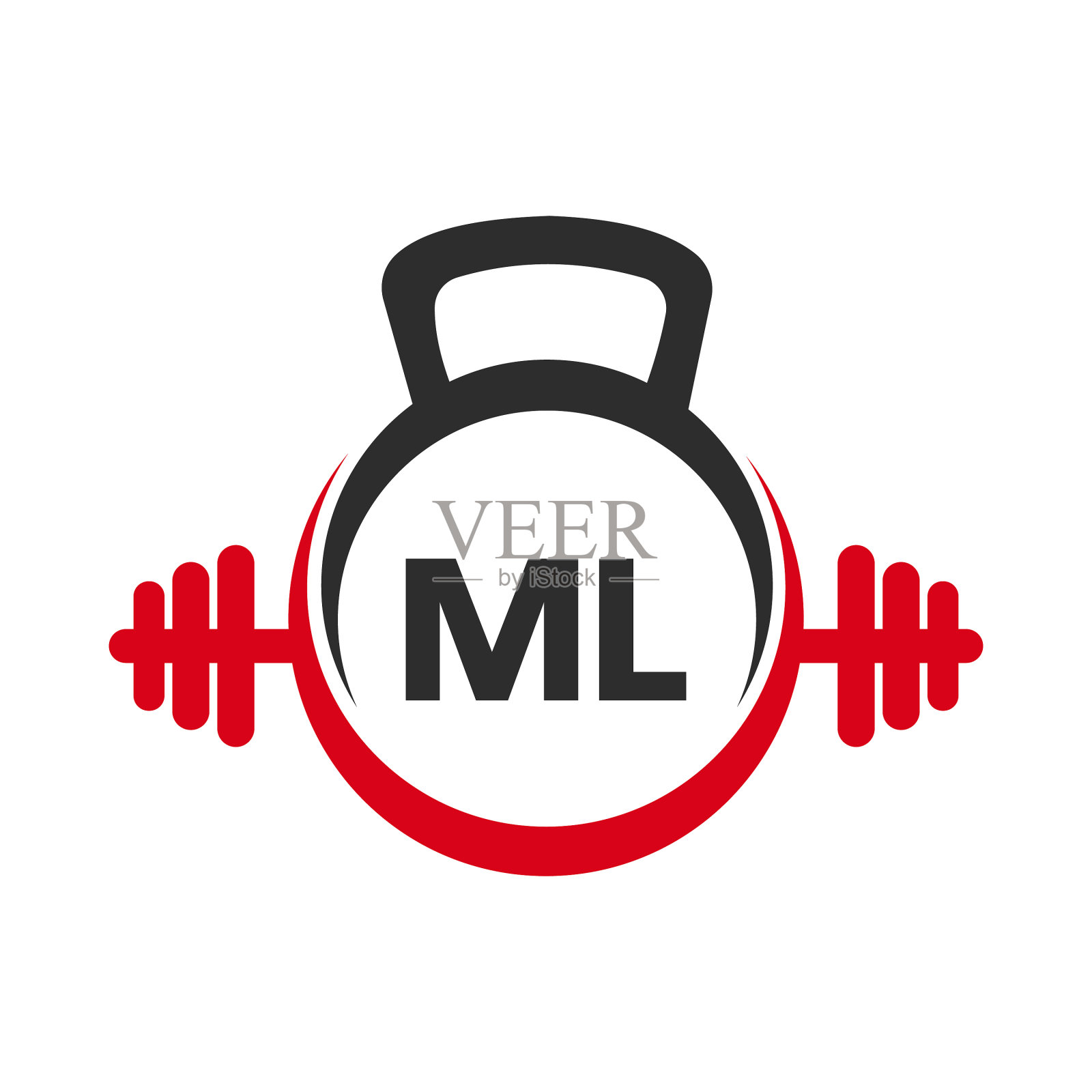 字母健身健身房标志概念健身标志。插画图片素材