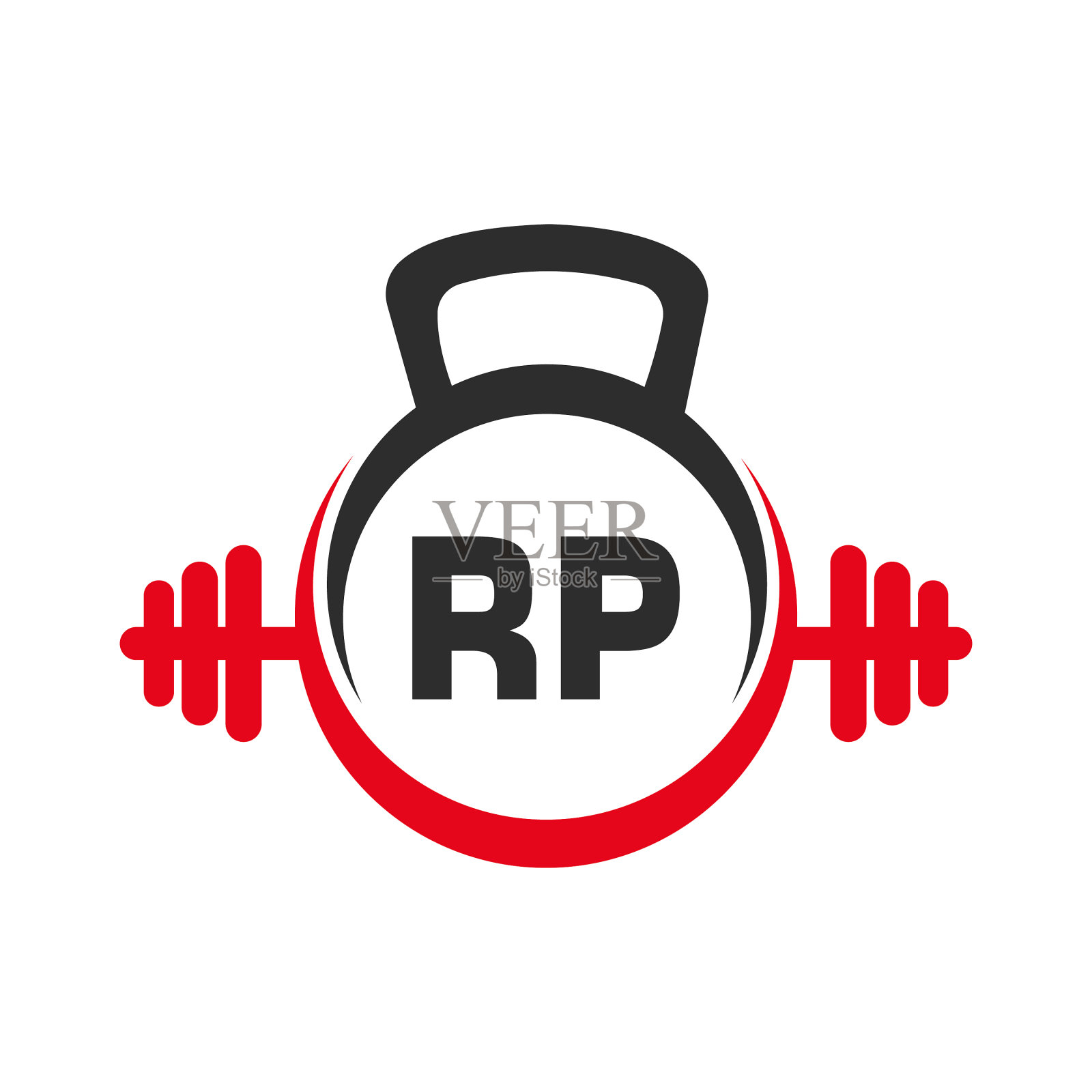 字母rp健身馆标志概念健身标志插画图片素材