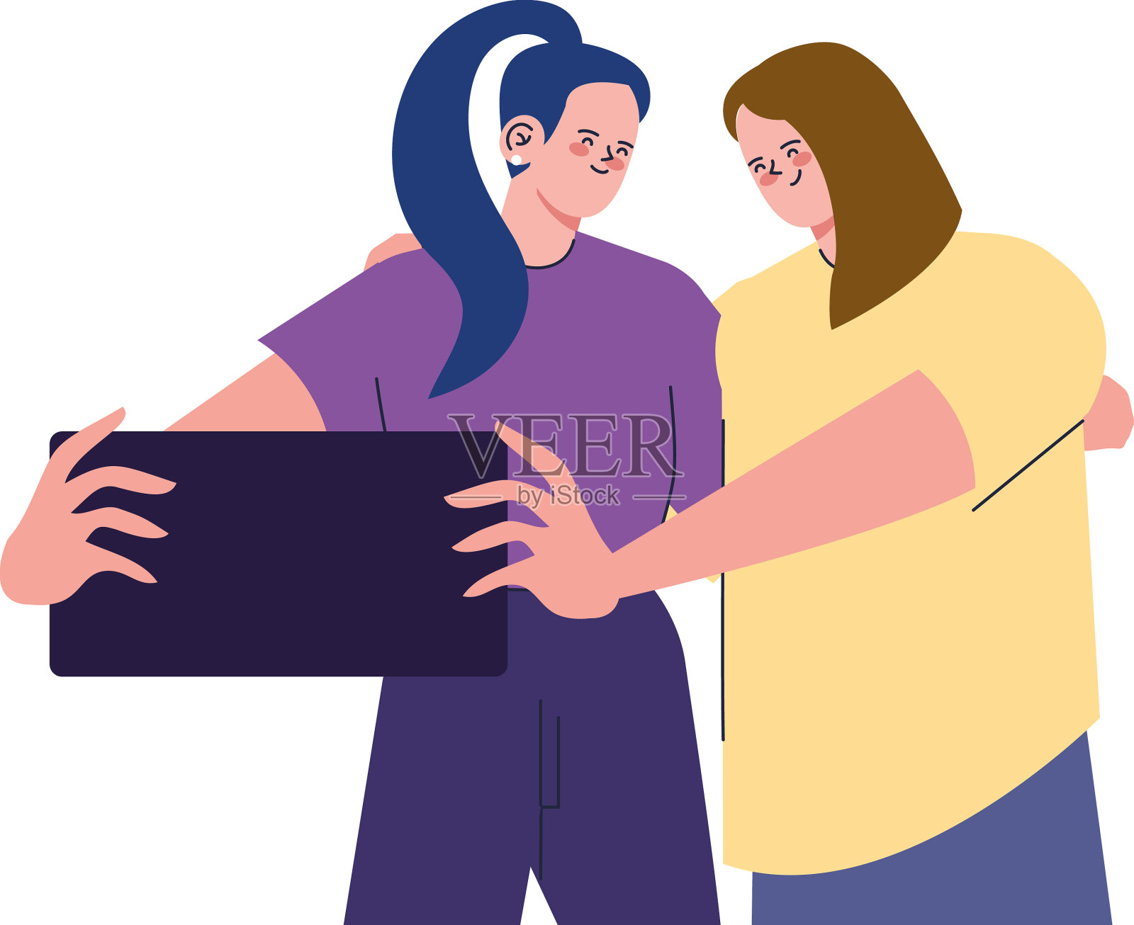 女孩们在自拍设计元素图片