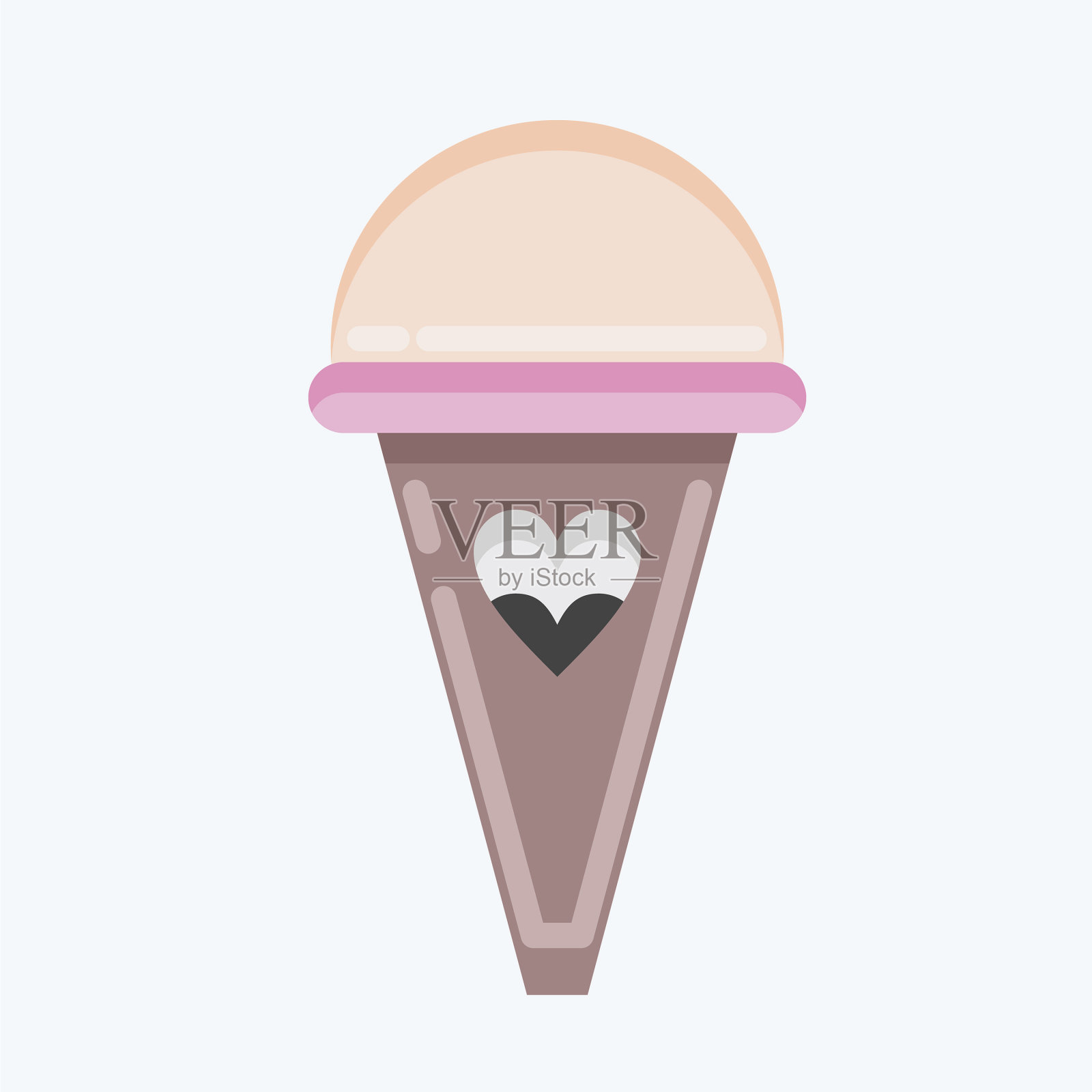 图标冰淇淋适合夏季符号平坦插画图片素材