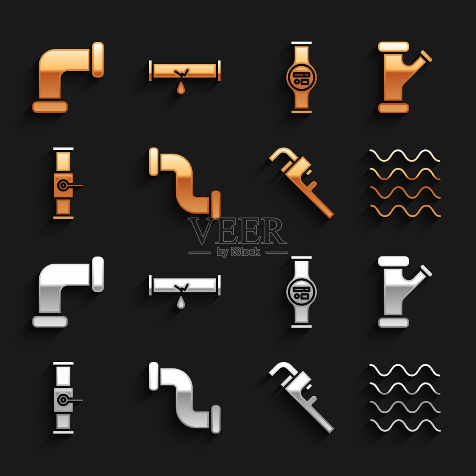 设置工业金属管波管可调图标素材