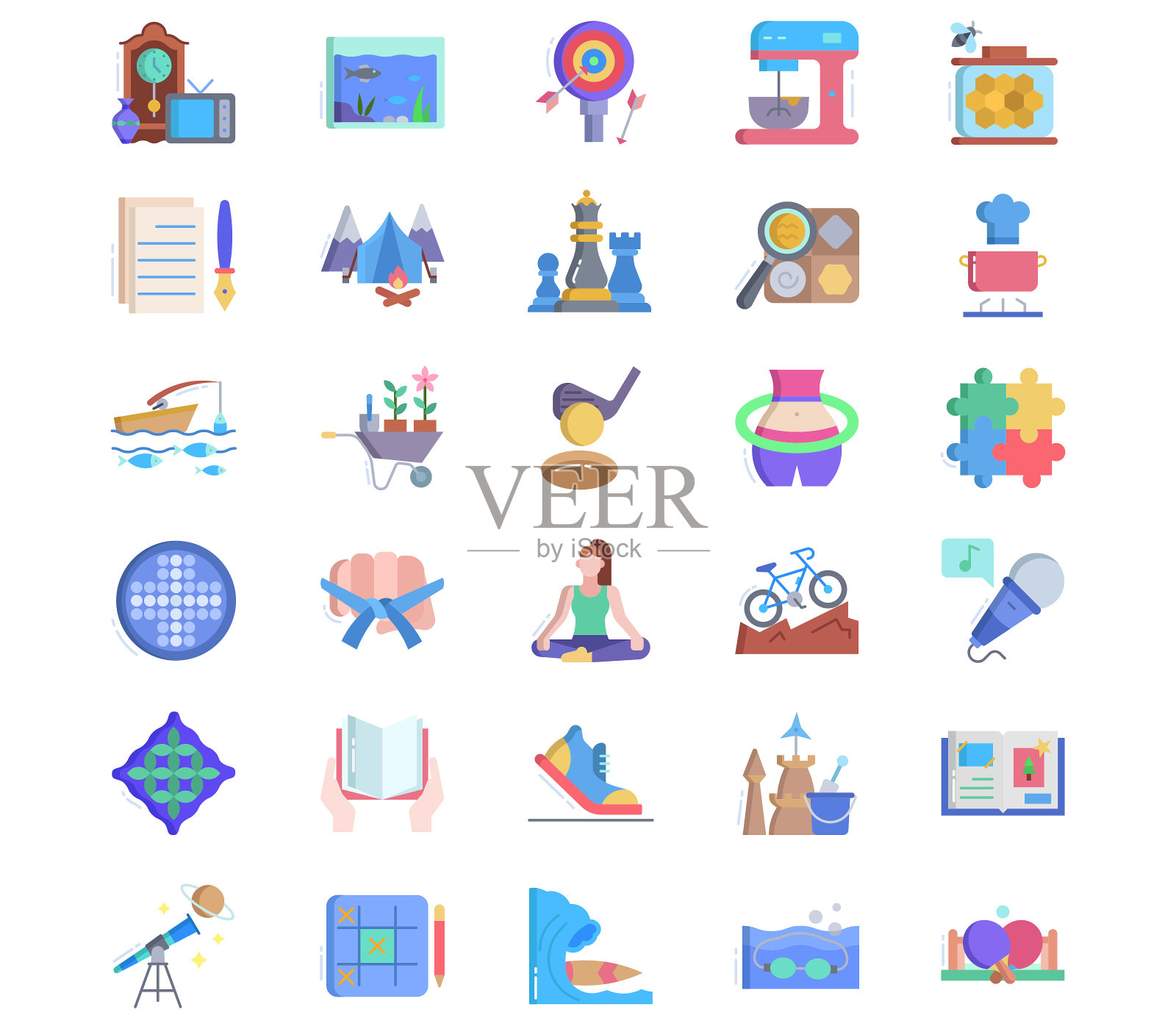 爱好和空闲时间图标设置图标素材