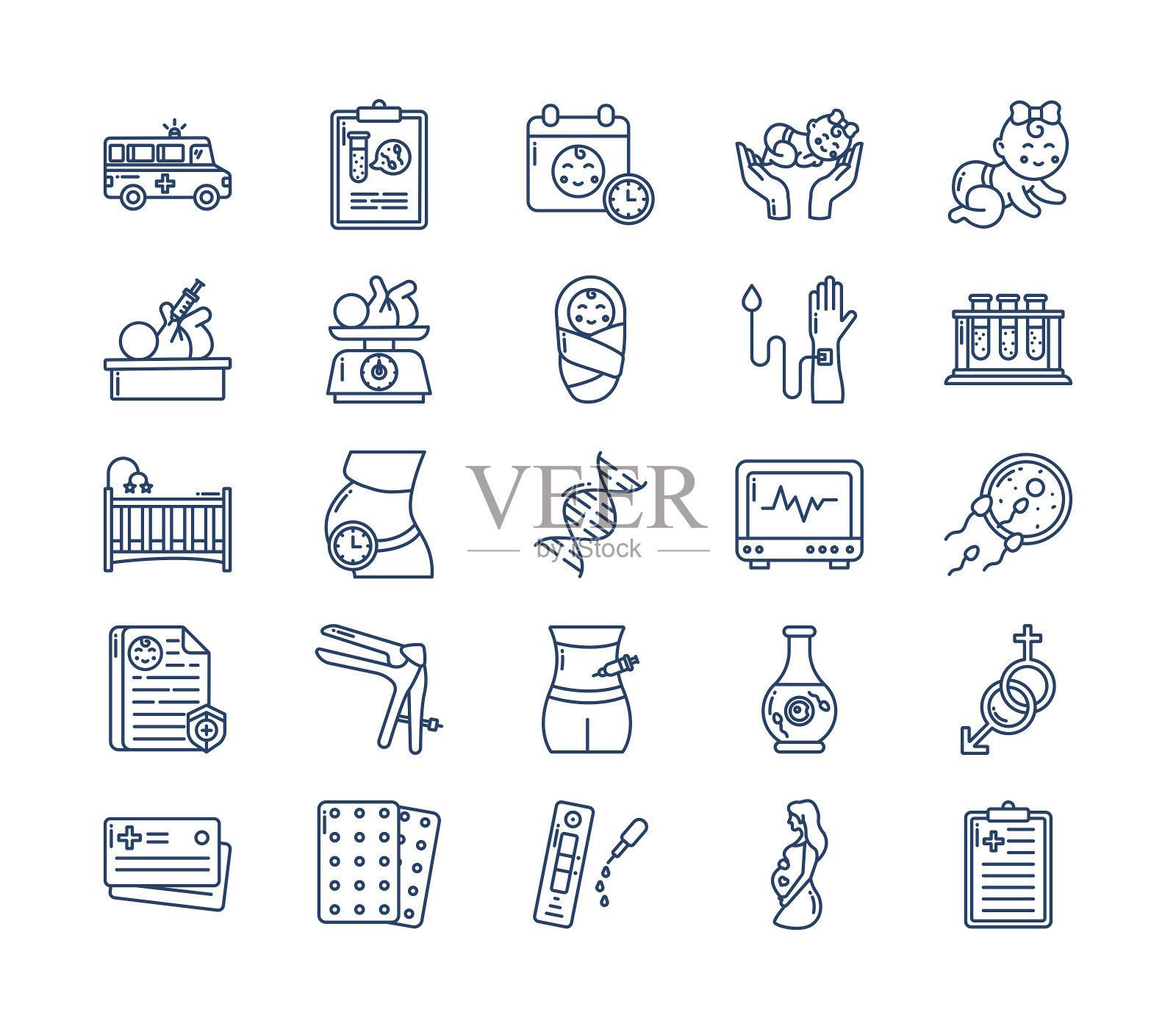 怀孕和产妇图标集图标素材