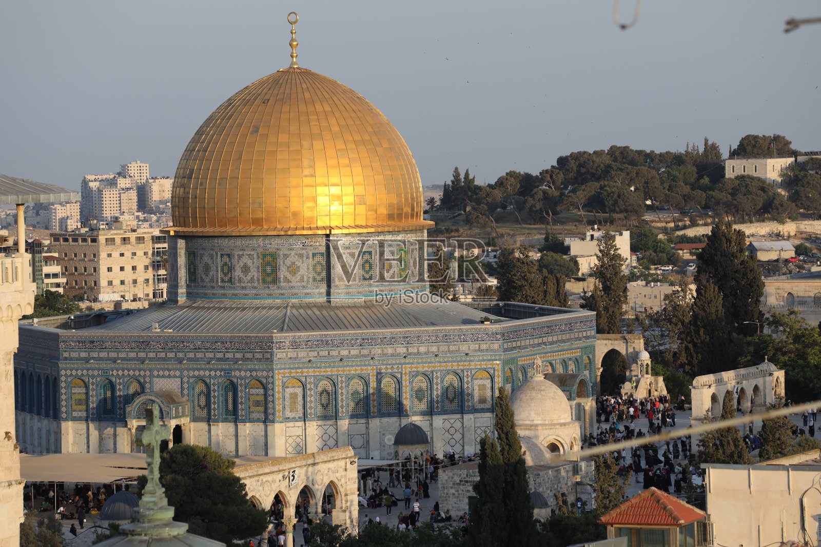 耶路撒冷旧城的天际线日落照片摄影图片