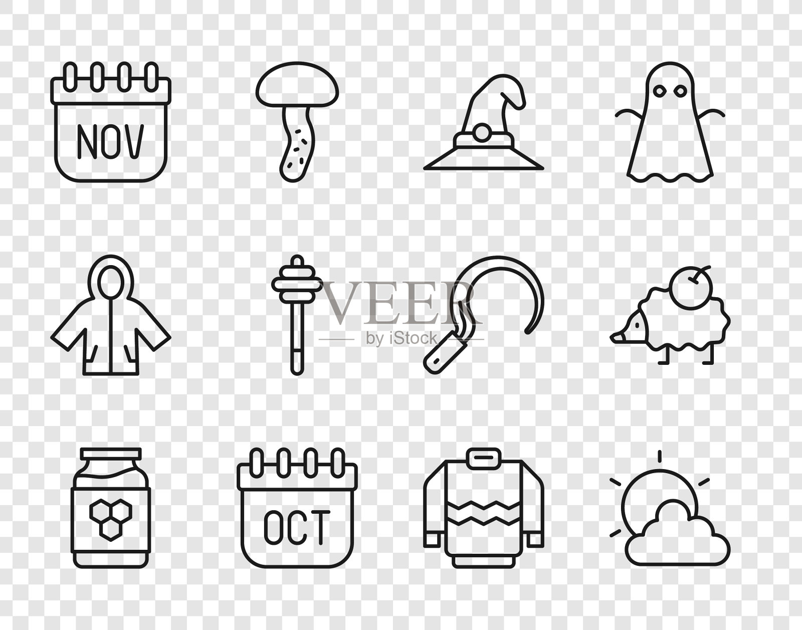 套线罐蜂蜜阳光和云天气图标素材