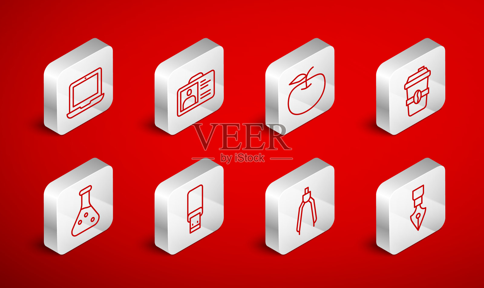 套线钢笔笔尖识别徽章图标素材