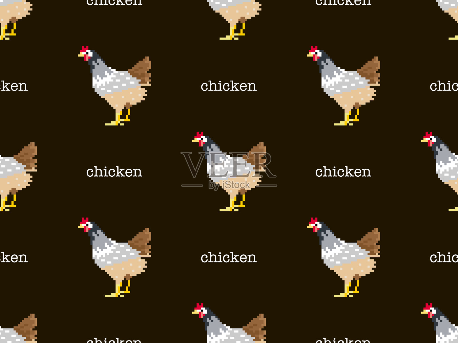 小鸡卡通人物图案无缝衔接插画图片素材