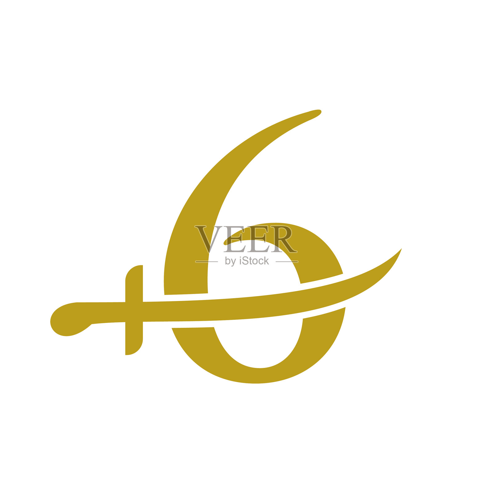 字母6剑标志模板剑图标为插画图片素材