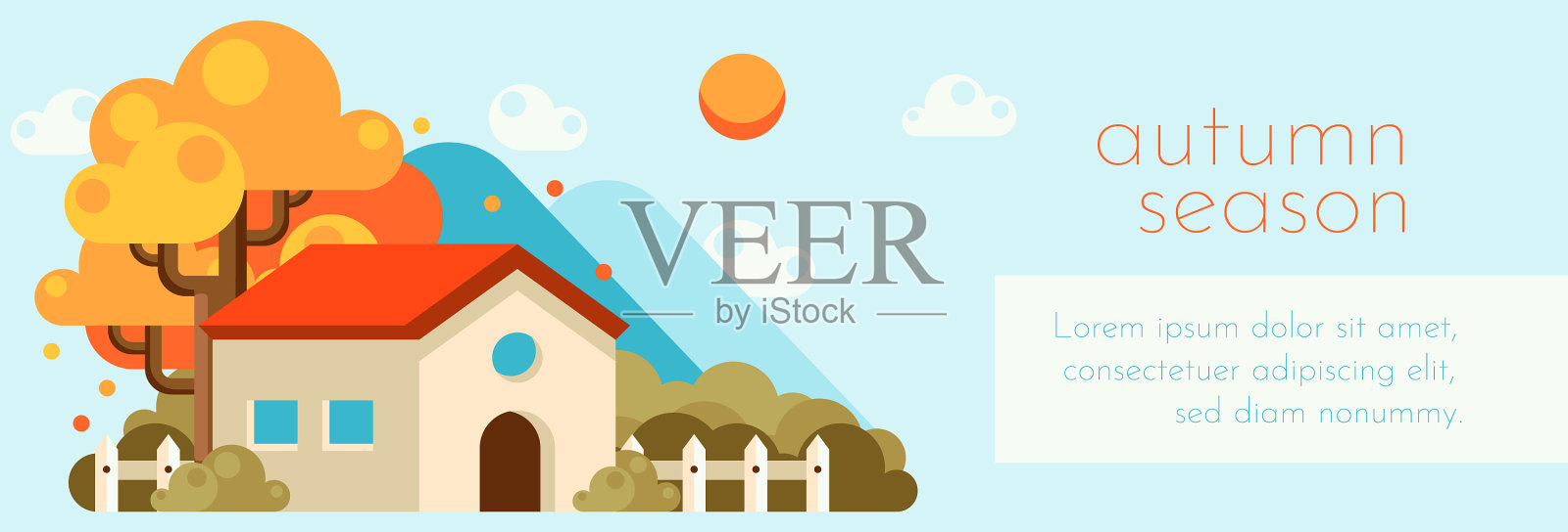 为庆祝秋天而设的横横幅插画图片素材