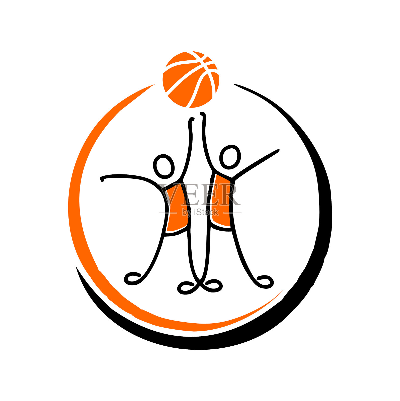 篮球旗人人物标志标志插画图片素材