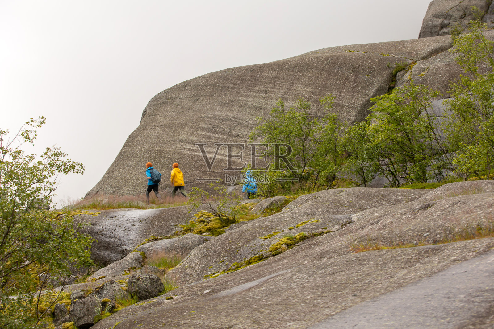 孩子，可爱的金发男孩，蹒跚学步的孩子在Jostedalsbreen国家公园欣赏冰川的美景照片摄影图片