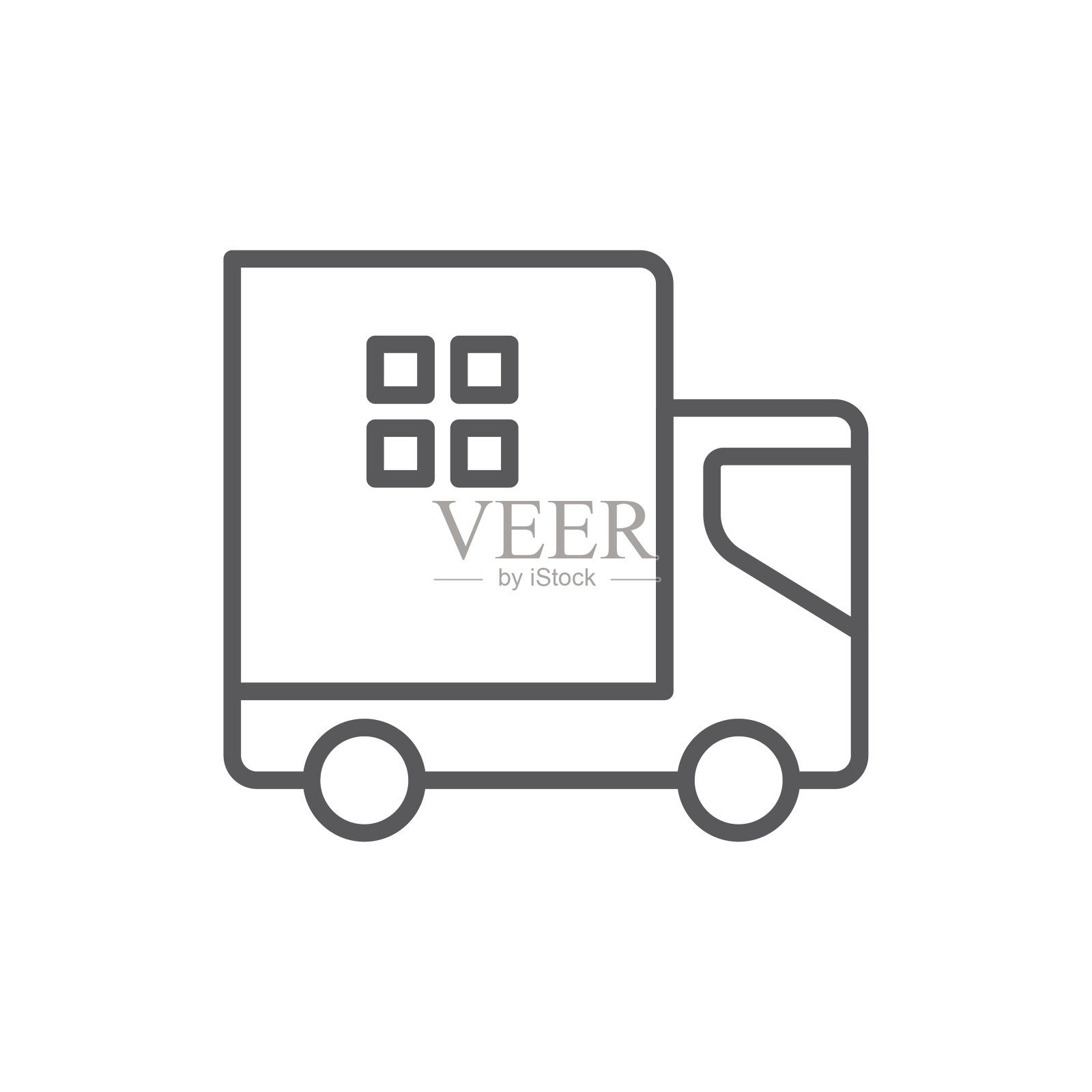 家庭送货卡车图标概念孤立在白色背景。矢量图插画图片素材